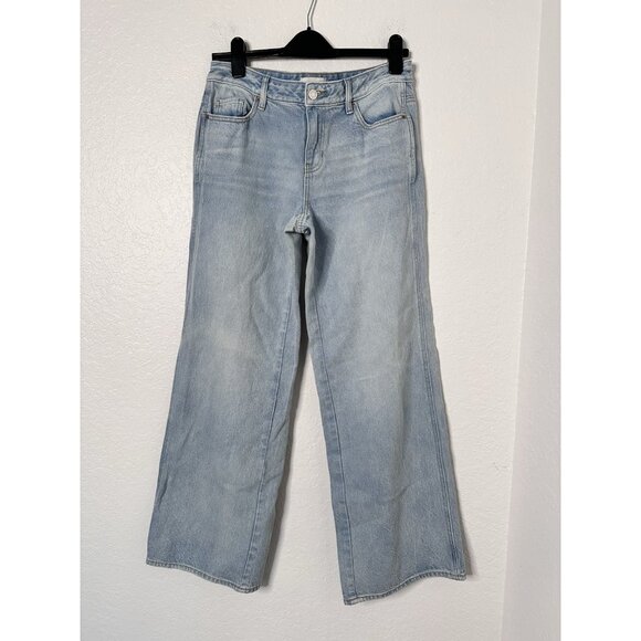 PACSUN Casey Low Rise Baggy Wide Leg Women Size 27 Light Indigo Mid.Rise Sz L - Picture 1 of 7